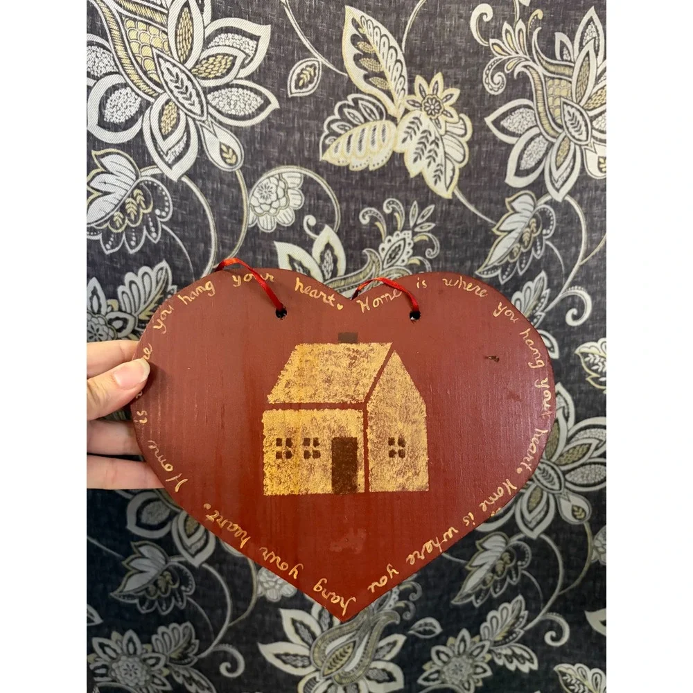 Rustic Wooden Heart Wall Plaque Home is Where You Hang Your Heart